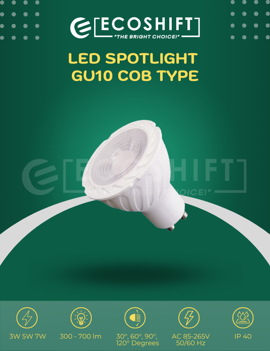 LED Spotlight 3W 5W 7W GU10 COB White Case