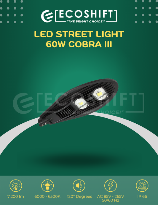 LED Street Light 2 Eye 60W Cobra III 6500K