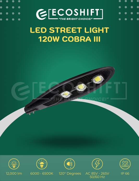 LED Street Light 3 Eye 120W Cobra III 6500K