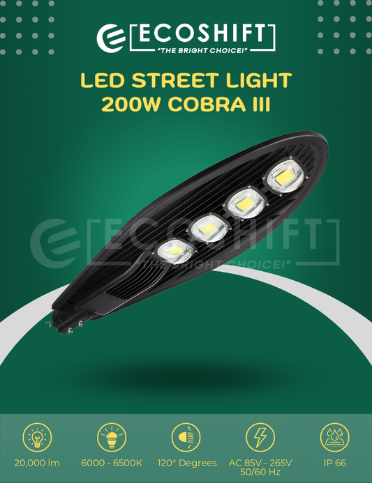 LED Street Light 4 Eye 200W Cobra III 6500K