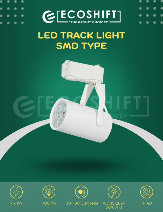 LED Track Light 7 Watts White Round