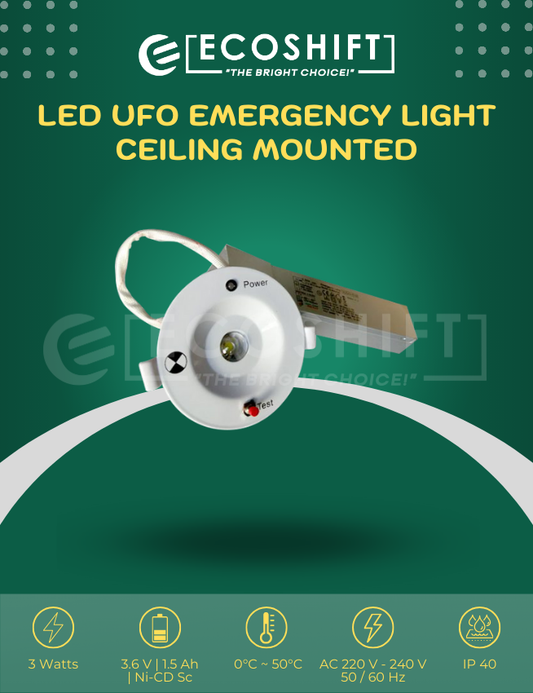 LED UFO Emergency Light Ceiling Mounted