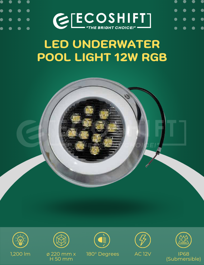 LED Underwater Pool Light 12 Watts RGB