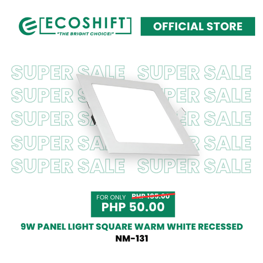 Super Sale 9W Panel Light Square Warm White Recessed