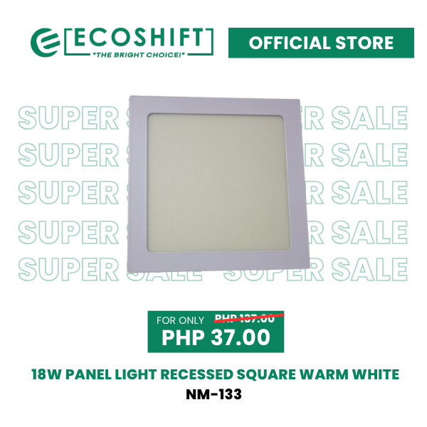 Super Sale Led Panel Light Recessed 18W Square Warm White - LP