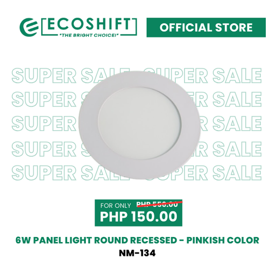 Super Sale Led Panel Light 6W Round Recessed - Pinkish Color