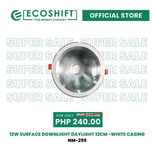 Super Sale Led Surface Downlight 12W Daylight 12CM White Casing