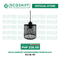 Super Sale Metal Pendant Housing Bubble Shade Black