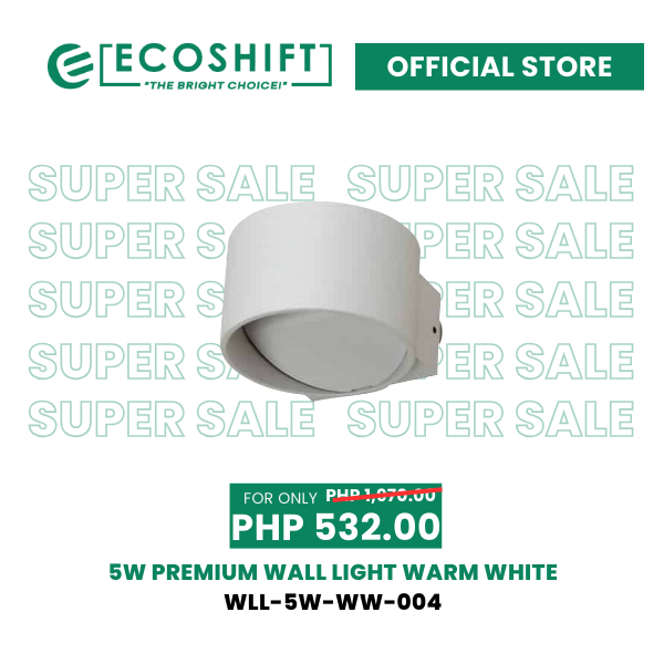 Super Sale 5W Premium Wall Light Warm White  White Casing Round
