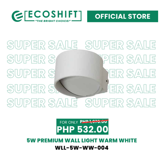 Super Sale 5W Premium Wall Light Warm White  White Casing Round