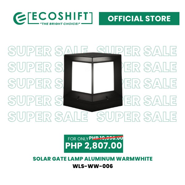 Super Sale Solar Gate Lamp Aluminum Warm White