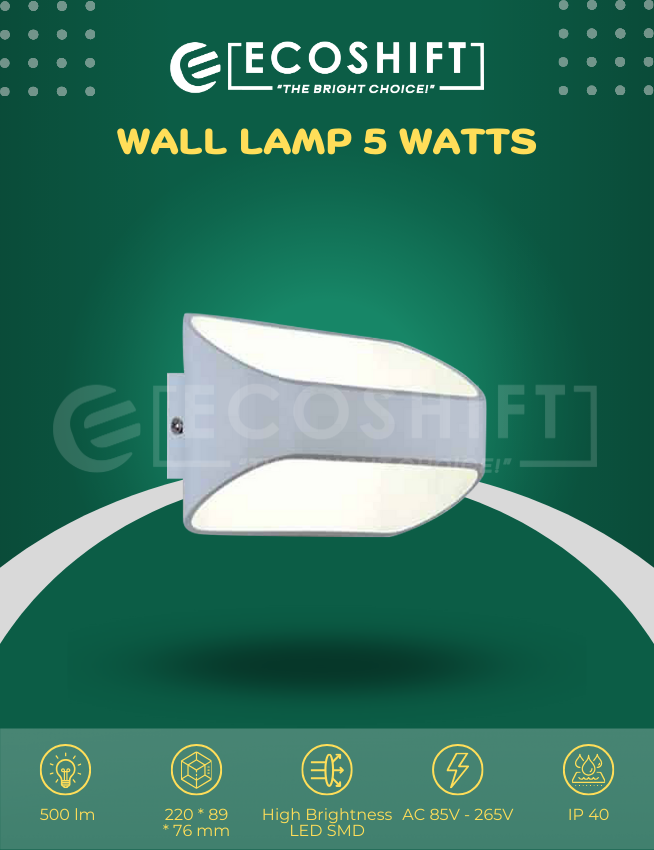 Wall Lamp - Deluxe 5 Watts SMD Type Oblong