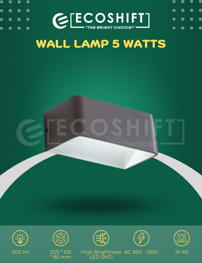 Wall Lamp - Deluxe 5 Watts Square